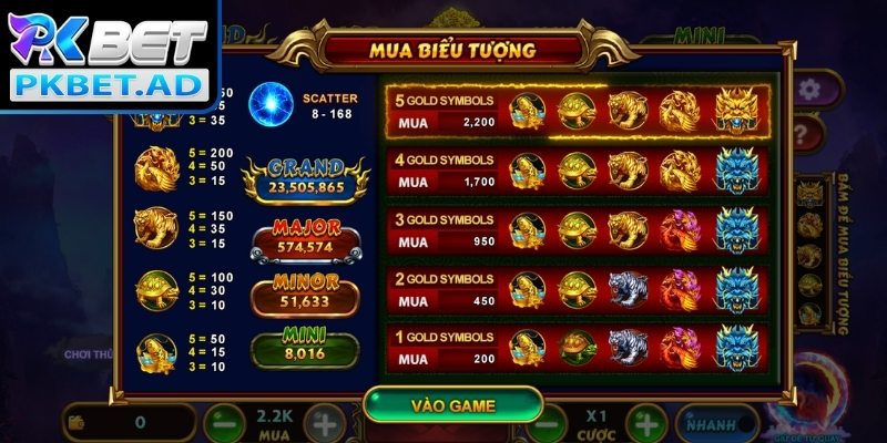 Giới thiệu game nổ hũ kho báu tứ linh Pkbet 
