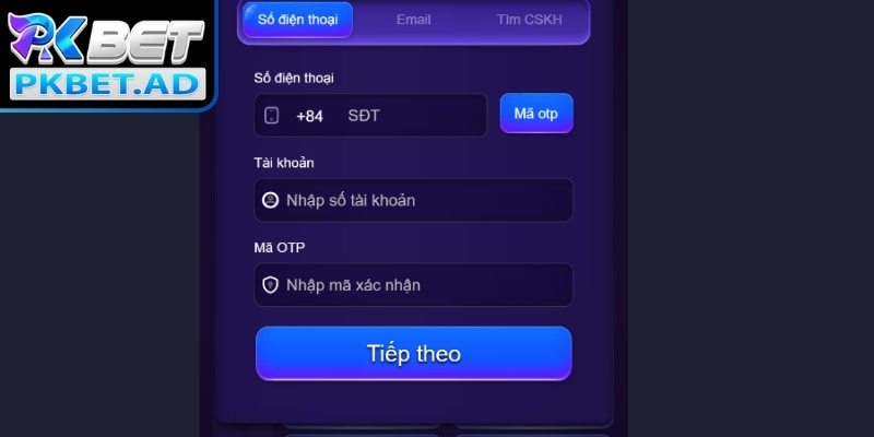 Tạo password sau khi xac minh thành công
