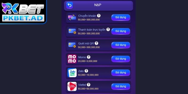 Lưu ý quan trọng khi thực hiện nạp rút tiền Pkbet